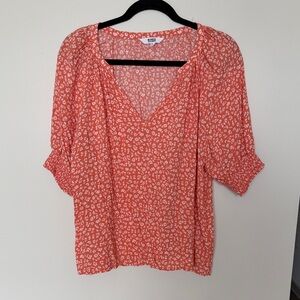 BB Dakota by Steve Madden Red Floral Blouse